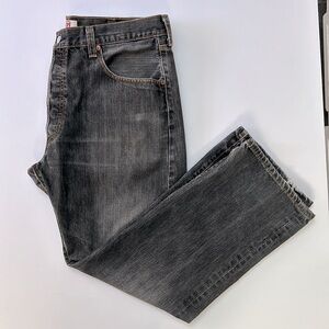 Levi’s 501 straight fit button fly 100% Cotton washed black denim jeans